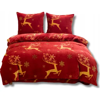 Povlečení Povlečení souprava 200x220 plyšová 3dílná sada vánoční Sob silná a teplá