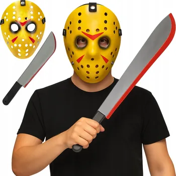Karnevalový kostým MASKA JASON VOORHEES PÁTEK 13 FREDDY KRVAVÁ MAČETA KOSTÝM SET