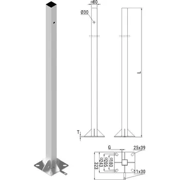 Příslušenství pro kamerový systém ATS SKAMP1/5 sloupek pro montáž kamer CCTV