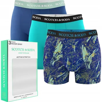 SCOTCH&SODA Pánské boxerky 3 kusy Bavlna Ultra Jemné Prodloužená nohavice L