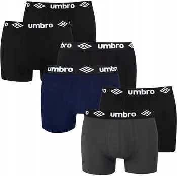 Pánské oblečení UMBRO PÁNSKÉ BOXERKY SLIPY BALENÍ 6 KUSŮ ČERNÁ/TMAVĚ MODRÁ/ŠEDÁ vel. M