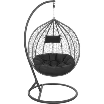 Zahrada Houpací křeslo se stojanem SPRINGOS BEATA šedé bez polštářů
