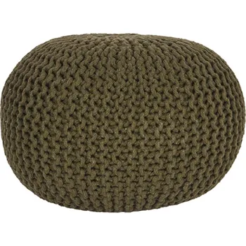 Taburet LABEL51 pletený puf GEBREID zelený M Color: Army green SH-24.064