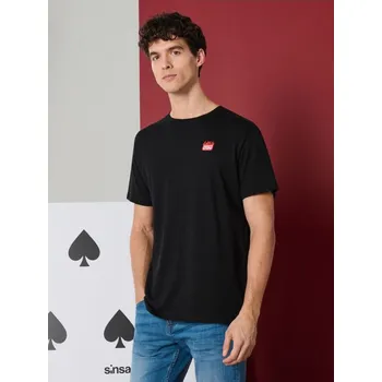 Oblečení a móda Sinsay - Bavlněné tričko s krátkým rukávem - černá - 317HL-99X - 317HL-99X-XS