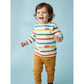 Sinsay - Bavlněné pruhované tričko - krémová - 832EM-01X - 832EM-01X-80