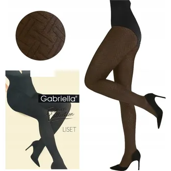 Dámské oblečení Vzorované Punčocháče Gabriella LISET 80 DEN, 80den, hnědá chocco, velikost 4