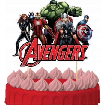 Obraz ZÁPICH DO DORTU Narozeninová Oslava Sto Let AVENGERS HULK IRON MAN Postavičky Ozdoby na Dort