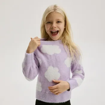 Dívčí svetr Reserved - Vzorovaný svetr - levandulová - 227DB-04X - 227DB-04X-122-3