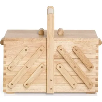 Organizér galanterie Kazeta - dřevěný košík na šicí potřeby, vel. M - světlý - PRYM