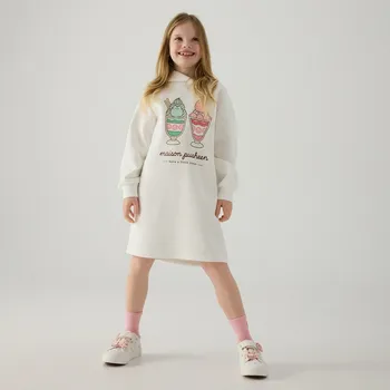 Dětská móda Reserved - GIRLS` DRESS - krémová - 229DA-01X - 229DA-01X-U14