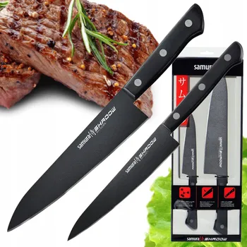 SADA 2 KUCHYŇSKÝCH NOŽŮ SAMURA SHADOW: NŮŽ ŠÉFKUCHAŘE A NŮŽ UNIVERZÁLNÍ