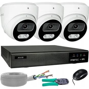 Bezpečnostní kamera Monitorovací sada 3 IP kamer 8MP 4K POE Detekce lidí a vozidel bez HDD