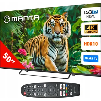Televizor TELEVIZE 50 PALCŮ 4K UHD Smart TV LED HDR AI H.265 DVB-T2 WiFi BT USB MANTA