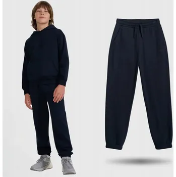 Chlapecké tepláky 4F bavlněné teplé joggery volného střihu, velikost 140