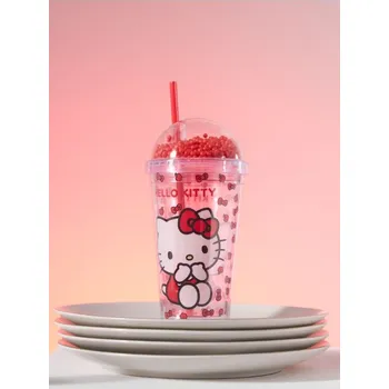 Sinsay - Hrnek s víčkem a brčkem Hello Kitty - vícebarevná - 396ES-MLC - 396ES-MLC-ONE