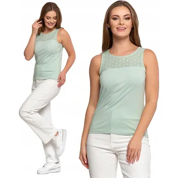 Dámská halenka Elegantní dámská halenka bez rukávů Módní ažurové provedení MORAJ XXL