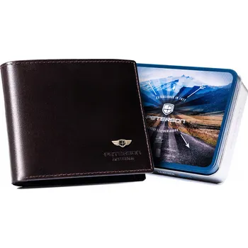 Peněženka Pánská kožená peněženka klasická černá PETERSON pravá kůže