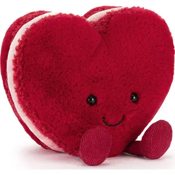 Hračka JELLYCAT Amuseables Srdíčková makronka Červená