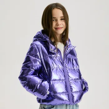 Reserved - Prošívaná metalická bunda - hyacintová - 529CV-54X - 529CV-54X-128