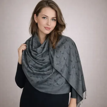 Šátek Dámský šátek 70x175cm drop - šedý