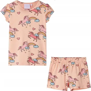 Dětské pyžamo jednorožec, velikost 104, světle oranžové