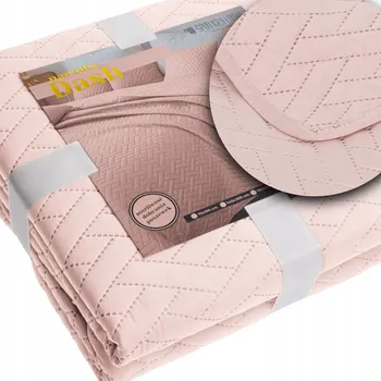 Přehoz na lůžko Přehoz na postel Spod Igły i Nitki mikrovlákno 240 cm x 220 cm růžový