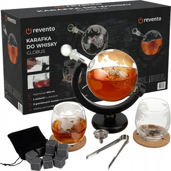 KARAFA NA WHISKY GLOBUS - SADA NA WHISKY + 2 SKLENICE