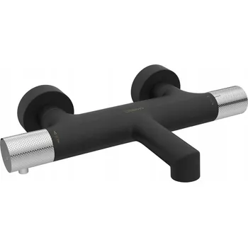 Vodovodní baterie Dvoukohoutková nástěnná vanová baterie SAPHO černá