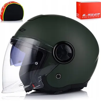 Helma na motorku MOTOCYKLOVÁ PŘILBA LS2 OF620 CLASSY MILITARY GREEN MAT Otevřená Jet M