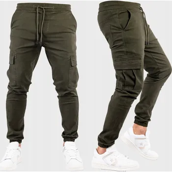 Pánské kalhoty Pánské kalhoty JOGGERY kapsáče ZELENÉ KHAKI LORESTO vel. 30