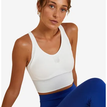 Dámské spodní prádlo KIMJALY Dámský dlouhý top na jógu M BÍLÁ