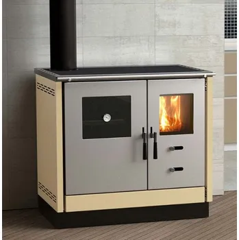 Sporák na tuhá paliva Sporák MBS SD THERMO AS s teplovodním výměníkem, levý, krémový