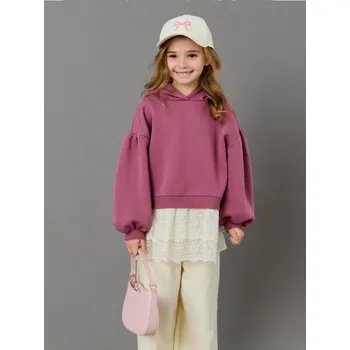 Dívčí oblečení Sinsay - Mikina s&nbsp;kapucí - růžová - 395HS-39X - 395HS-39X-122