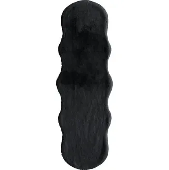 Koberec Umělá kožešina Romance Shape černá 55x160 cm