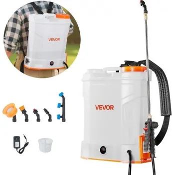 Zavlažování Bateriový zádový postřikovač VEVOR, výkonný elektrický zádový postřikovač o objemu 12 l, 2 zatahovací tyče a 5 trysek, nastavitelný tlak 0-90 PSI, doba provozu 2 hodiny, přenosné postřikovače plevele pro zahradu a trávník