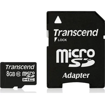 Paměťová karta Transcend Paměťová karta MicroSDHC 8GB Class 10, s adaptérem