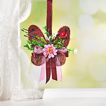 Dámské pantofle 3Pagen Sisalový motýl, bordó bordó 11,5 x 11,5 cm. Celková délka 19 cm.