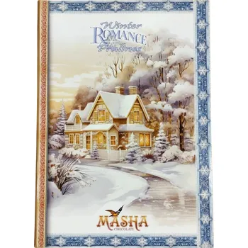 Bonboniéra Masha Winter Romance Pralines - Vánoční směs bonbónů z belgické mléčné čokolády v knize Chaloupka [Jamira, 200 g]