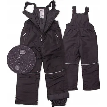 Chlapecké kalhoty Dětské lyžařské kalhoty s nastavitelnými šlemi, voděodolné FIRI, černé, velikost 170