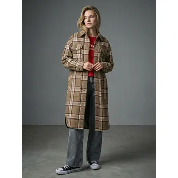 Dámský kabát Sinsay - Košilový kabát se směsí vlny - vícebarevná - 3150F-MLC - 3150F-MLC-S