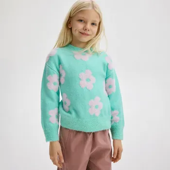 Dívčí svetr Reserved - Květovaný svetr - vícebarevná - 227DB-MLC - 227DB-MLC-164