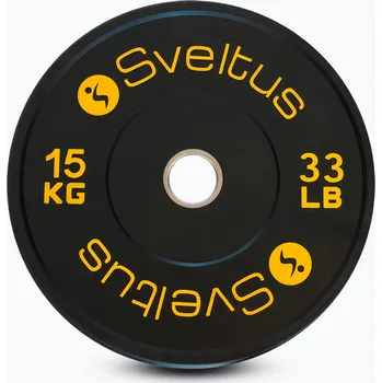 Olympijské bumperové závaží Sveltus Training Olympic Disc 15 kg black