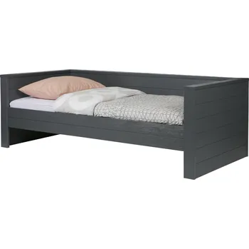 Postel WOOOD Dřevěná postel DENNIS šedá s okrajem 365561-GBS