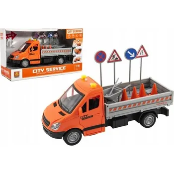 autíčko Autíčko Míša - Vozidlo pro údržbu silnic, plastové, 25 cm, setrvačník, se zvukem a světlem, v krabici 32x19x12 cm