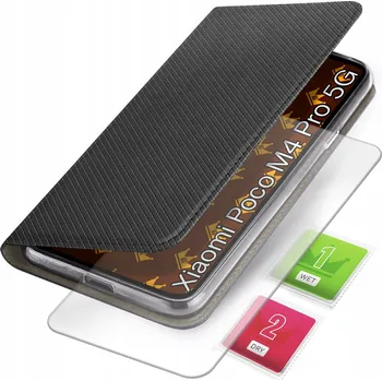 Pouzdro na mobilní telefon Flipové pouzdro Kingglass pro Xiaomi Poco M4 Pro 5G, Redmi Note 11T 5G černé