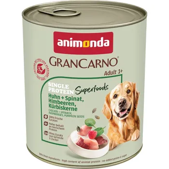 Pro psa 6x800g Animonda GranCarno Adult Superfoods - kuřecí + špenát, maliny, dýňová semínka