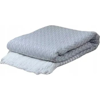 Přehoz na lůžko DEKA PŘEHOZ POTAH NA POHOVKU S TŘÁSNĚMI ŠEDÝ 170X210 DÁREK ZIGZAG