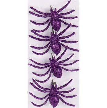 Vánoce Pavouk na klipu s glitrem 7,5 x 1,5 x 5 cm, 4 ks