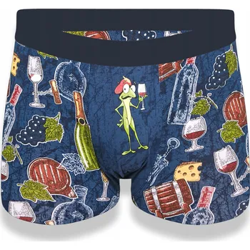 Boxerky Pánské boxerky Cornette Tattoo 280/211 Red Wine vel. XXL vínová s potiskem sýrů