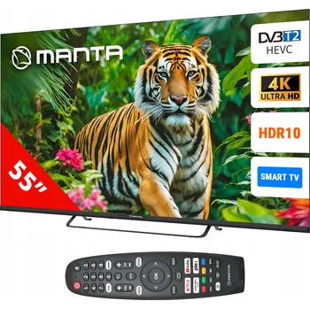 Televizor TELEVIZE 55 PALCŮ 4K UHD SMART TV LED HDR AI H.265 DVB-T2 WiFi BT USB MANTA